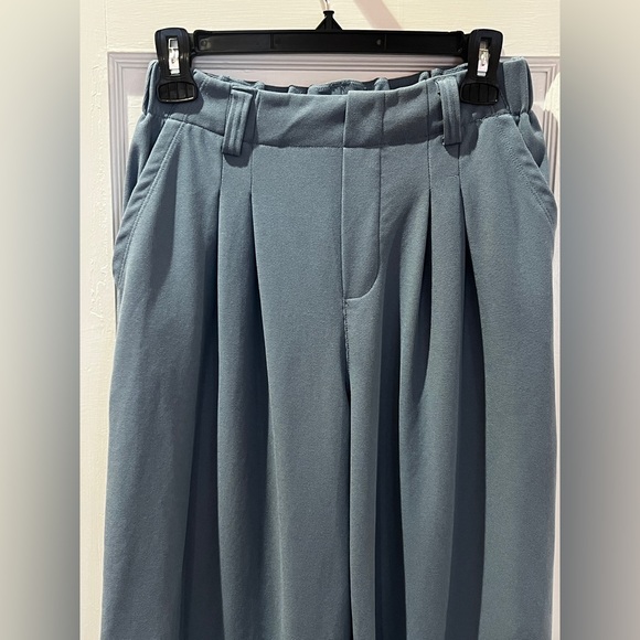 Halara High Waisted Pocket Wide Leg Waffle Work Pants Size S Blue - Picture 7 of 9